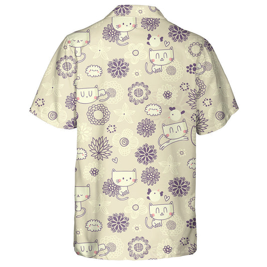 Floral With Funny Cats And Birds Hawaiian Shirt,Hawaiian Shirt Gift, Christmas Gift
