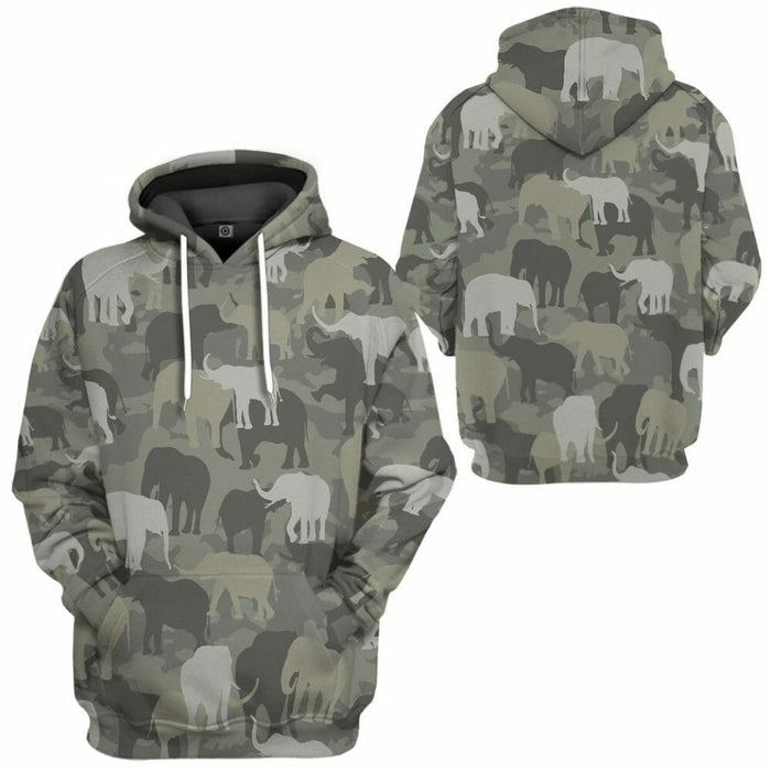 3D Elephants Camo Custom Tshirt Hoodie Apparel