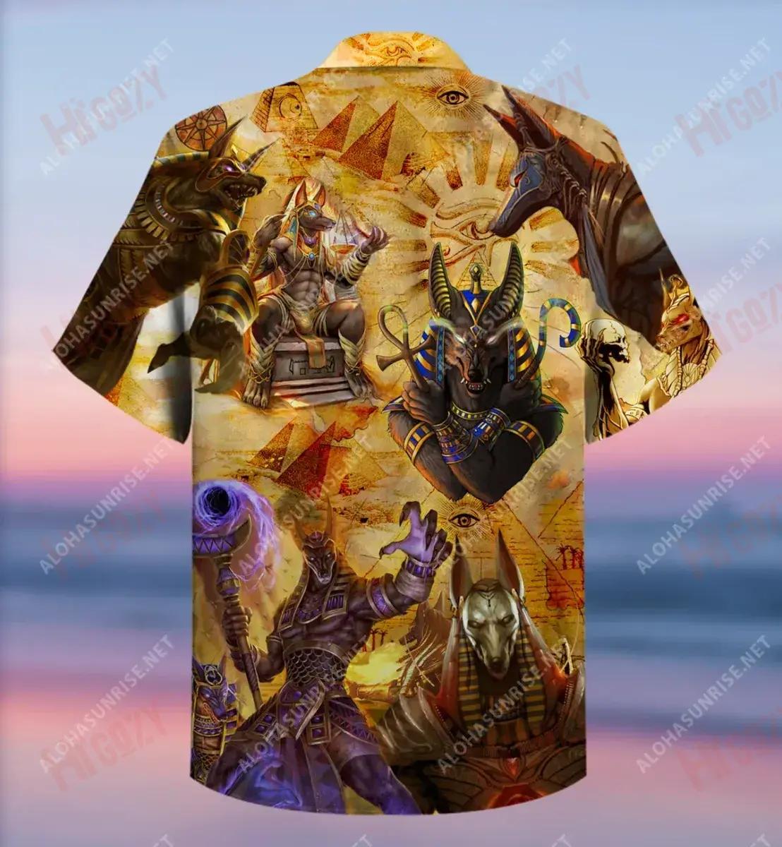 An Dia Éigipteach Anubis Gearr Léine Haváís Aigéan Léinte Tropical Léine Oirbheartaíochta Haváís Patrún Léine Haváís, Bronntanais Léine haváíais, Bronntanas Nollag