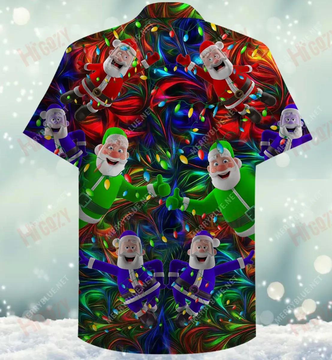 Christmas Santa Claus Stay Cool Short Short Sleeve Shirt Vacation Hawaiian T Shirts Custom Hawaiian Shirts Hawaiian Shirts For Women, Hawaiian Shirt Gift, Christmas Gift