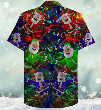 Christmas Santa Claus Stay Cool Short Short Sleeve Shirt Vacation Hawaiian T Shirts Custom Hawaiian Shirts Hawaiian Shirts For Women, Hawaiian Shirt Gift, Christmas Gift