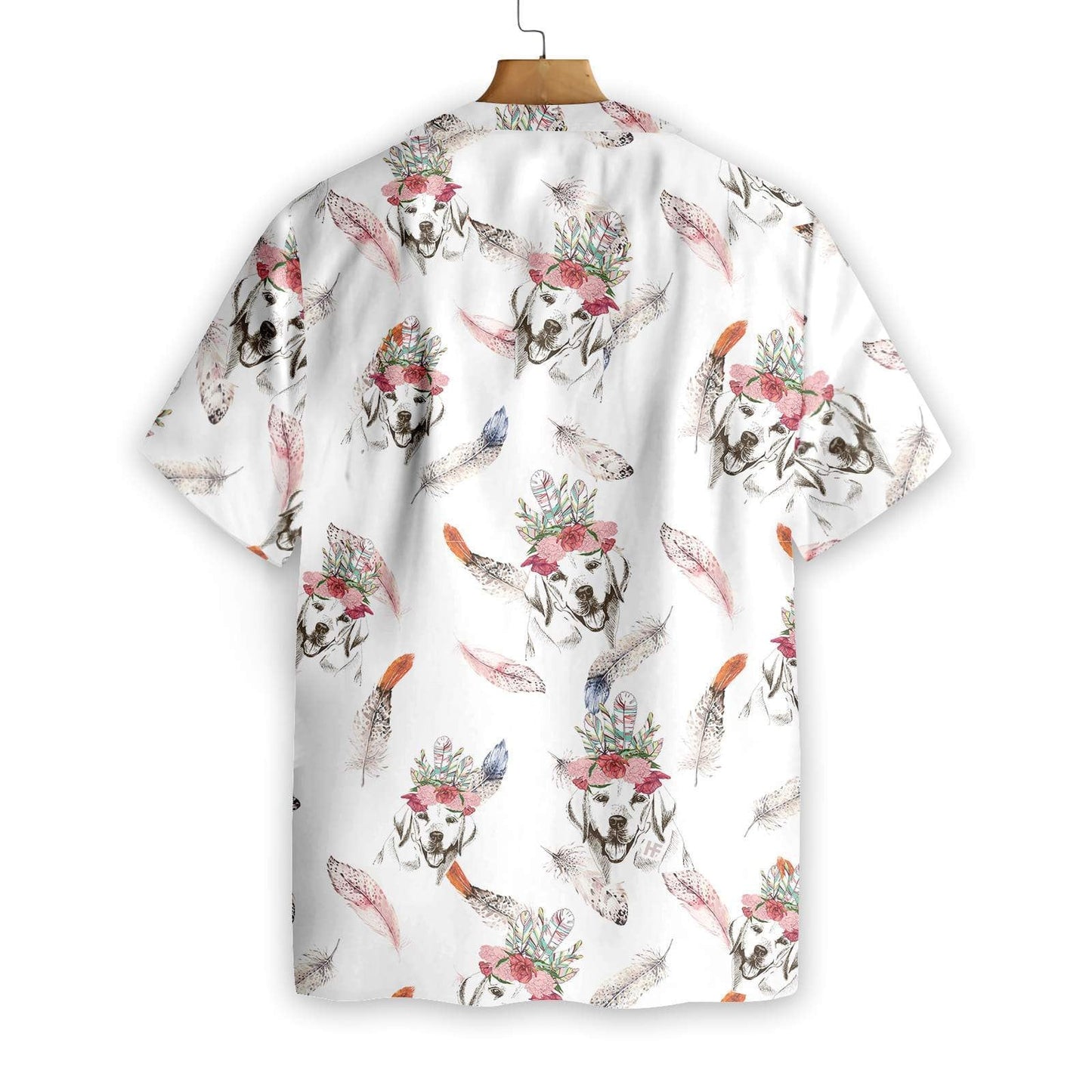 Labrador Retriever Boho Chic Dogs White Background Hawaiian Shirt, Hawaiian Shirt Gift, Christmas Gift