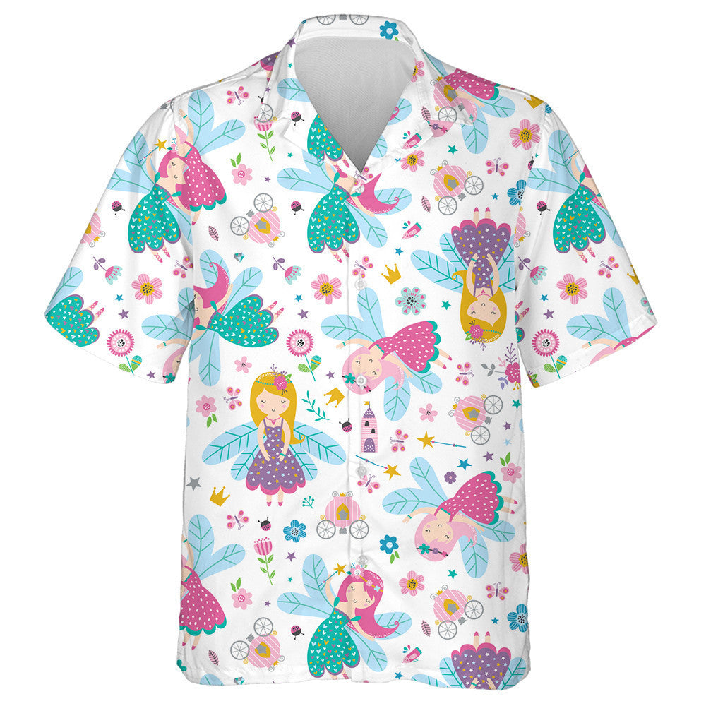 Theme Mystical Fairy Butterfly With Flowers Hawaiian Shirt,Hawaiian Shirt Gift, Christmas Gift