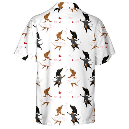 Bride And Groom Dachshund Dancing At The Wedding Hawaiian Shirt, Hawaiian Shirt Gift, Christmas Gift