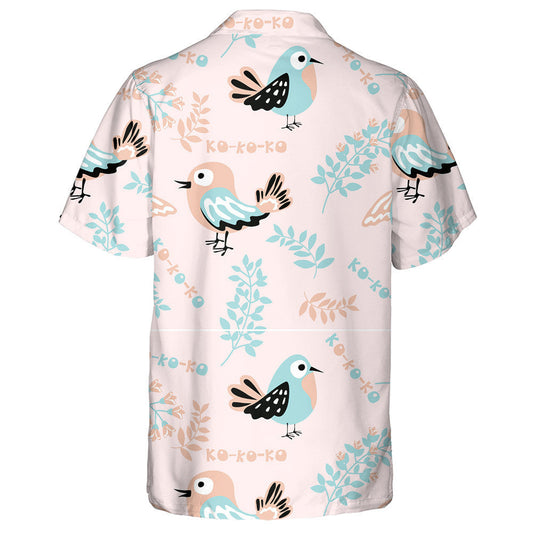 Cute Birds With Sprigs Of Flowers And Herbs Hawaiian Shirt, Christmas Gift