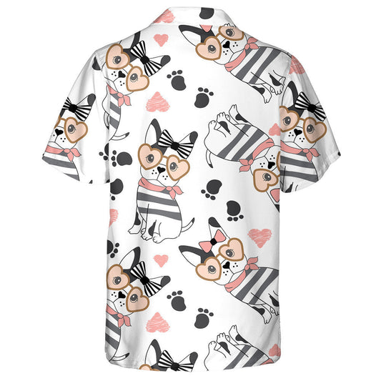 Lady Dog Fashion French Bulldog Background Hawaiian Shirt, Hawaiian Shirt Gift, Christmas Gift