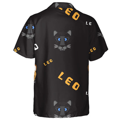 Modern Cartoon Leopard Face On Dark Background Hawaiian Shirt, Hawaiian Shirt Gift, Christmas Gift