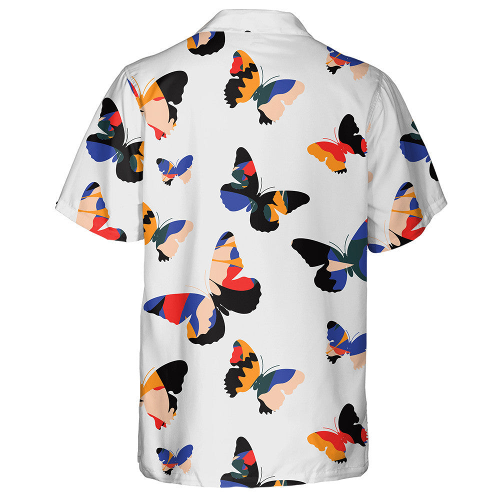 Teibí Téama an Earraigh Le Léine Haváís Féileacán Dearg Gorm Oráiste, Bronntanas Léine Haváís, Bronntanas Nollag