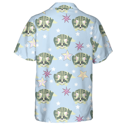 Cats And Stars Pastel Color Decoration Design Hawaiian Shirt, Hawaiian Shirt Gift, Christmas Gift