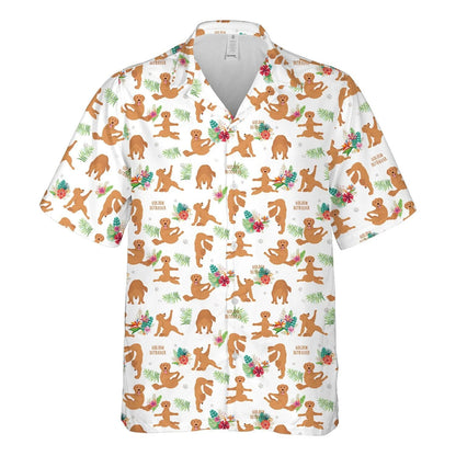 Téama Bán Lovers Madraí Golden Retriever Bronntanas Greannmhar Léine Haváís, Bronntanas Léine Haváís, Bronntanas Nollag