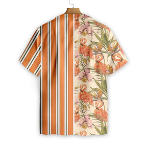 Amazing Floral Flamingo Retro Design Hawaiian Shirt, Hawaiian For Gift