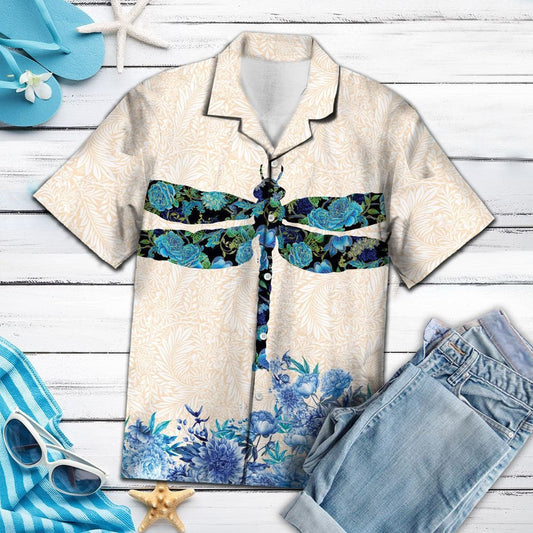 Teibí Feithid Snathrach Bláth Gorm Ar Léine Beige Haváís, Bronntanas Léine Haváís, Bronntanas Nollag