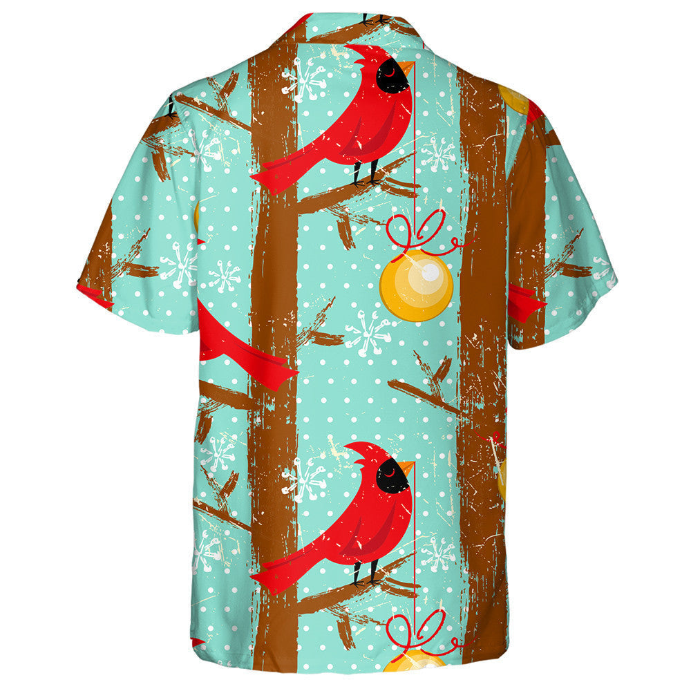 Beautiful Red Cardinal Bird And Ball Hawaiian Shirt, Hawaiian For Gift