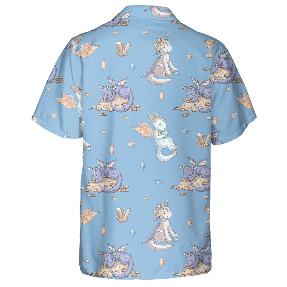 Three Cute Cartoon Dragons With Their Treasure Hawaiian Shirt, Hawaiian Shirt Gift, Christmas Gift