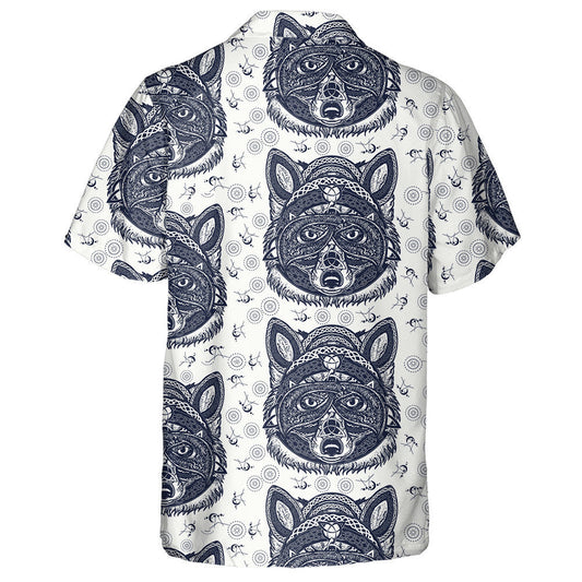 Halloween Wolf Viking In The Celtic Style Hawaiian Shirt, Hawaiian Shirt Gift, Christmas Gift