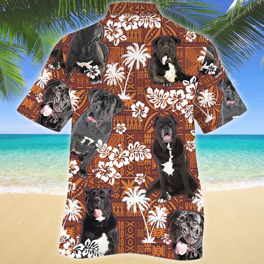 Clever Cane Corso Dog Red Tribal Pattern Hawaiian Shirt, Hawaiian Shirt Gift, Christmas Gift