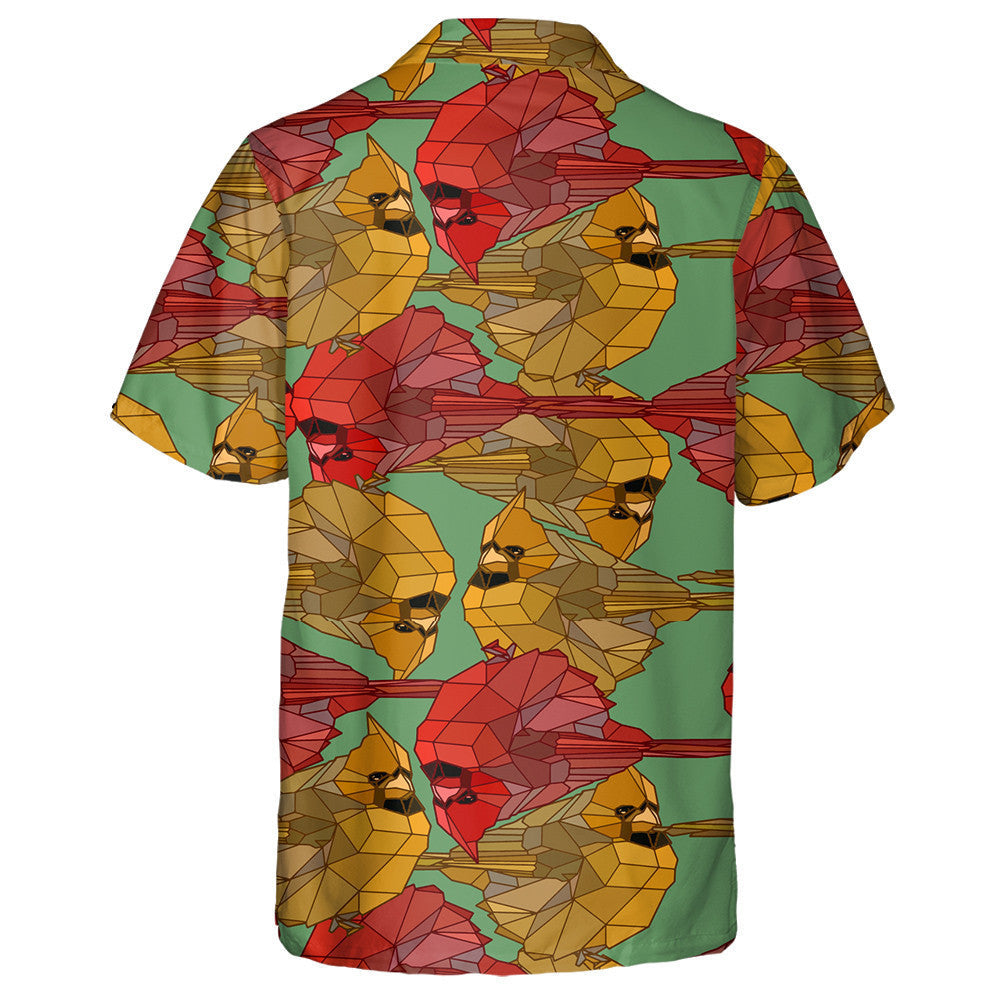 Éan Cairdinéal Dearg Geoiméadrach ar Léine Glas Haváí, Bronntanas Léine Haváíais, Bronntanas Nollag