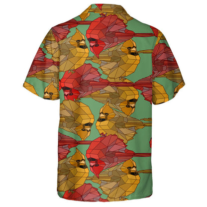 Éan Cairdinéal Dearg Geoiméadrach ar Léine Glas Haváí, Bronntanas Léine Haváíais, Bronntanas Nollag