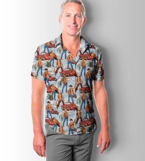 Cool And Sexy Cowboy Retro Style Pattern Hawaiian Shirt, Hawaiian Shirt Gift, Christmas Gift