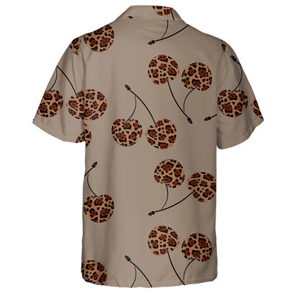 Cherry With A Leopard Ornament In Beige Tones Hawaiian Shirt, Hawaiian Shirt Gift, Christmas Gift