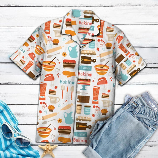 Amazing Baking Kitchen Equipment Pattern Hawaiian Shirt, Hawaiian For Gift