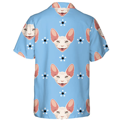 Polka Dot Flowers And Cat's Faces Hawaiian Shirt,Hawaiian Shirt Gift, Christmas Gift