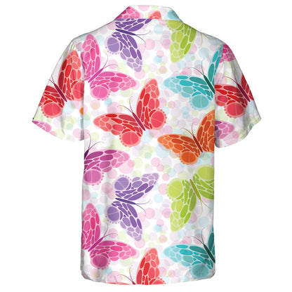 Spring Theme Different Colors Abstract Butterflies Hawaiian Shirt, Hawaiian Shirt Gift, Christmas Gift