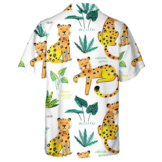 Gléasra Coimhthíocha Samhraidh Trópaiceach Liopard Lámhtharraingthe Léine Haváí, Bronntanas Léine haváí, Bronntanas Nollag