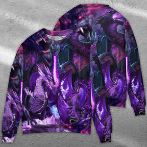 Dragon Dark Purple Lightning Art Style Ugly Christmas Sweater, Christmas Gift, Gift Christmas 2024