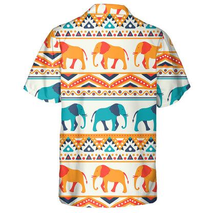 Eilifint Retro Gorm Agus Oráiste le Ornáidí Eitneacha Léine Haváís, Bronntanas Léine Haváís, Bronntanas Nollag