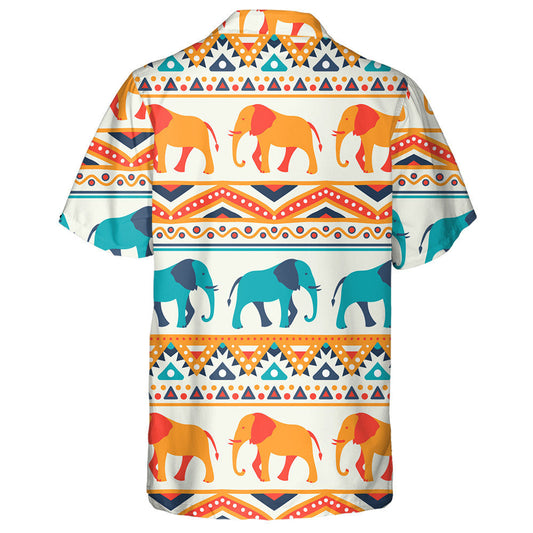 Eilifint Retro Gorm Agus Oráiste le Ornáidí Eitneacha Léine Haváís, Bronntanas Léine Haváís, Bronntanas Nollag