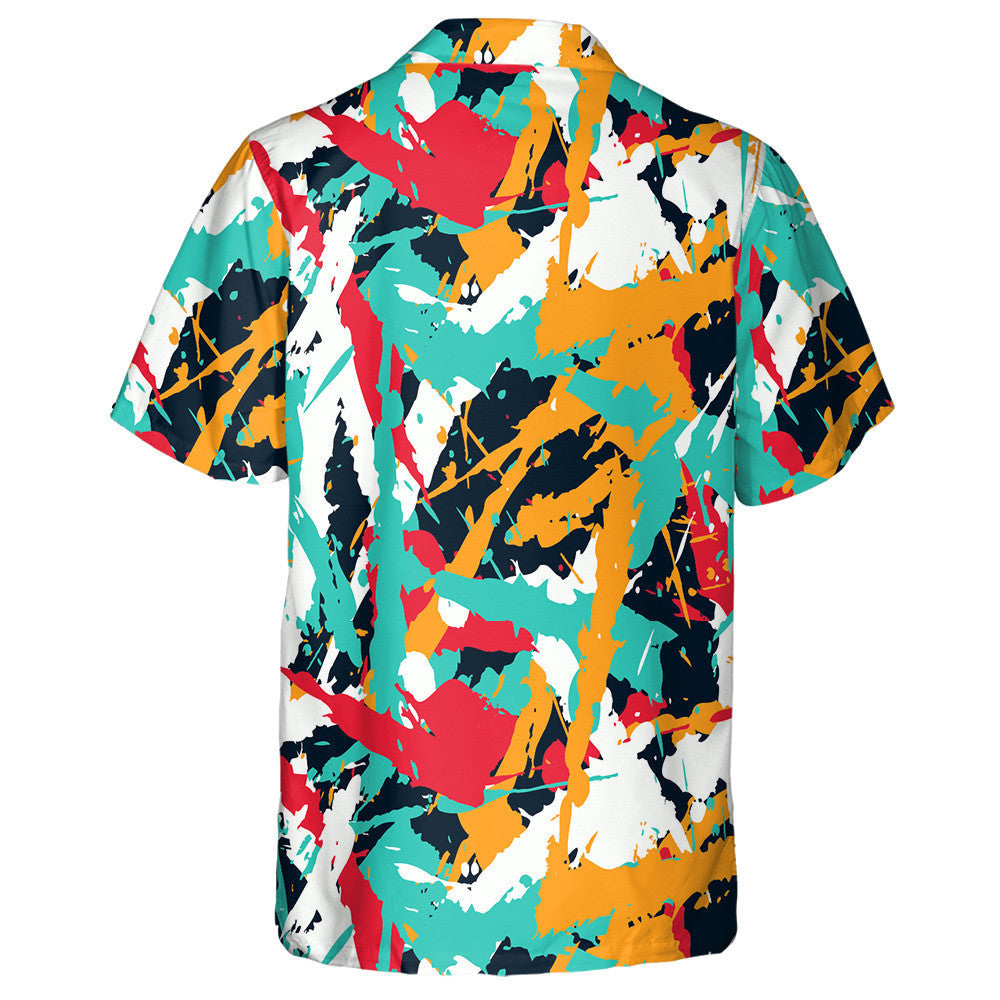 Fasion Style Splashes Smudges Multicolor Painting Hawaiian Shirt, Hawaiian Shirt Gift, Christmas Gift