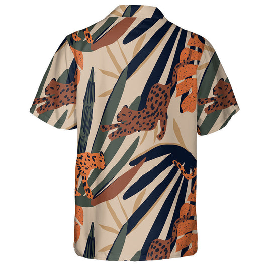 Hand Drawn Abstract With Leopards Natural Colors Hawaiian Shirt, Hawaiian Shirt Gift, Christmas Gift