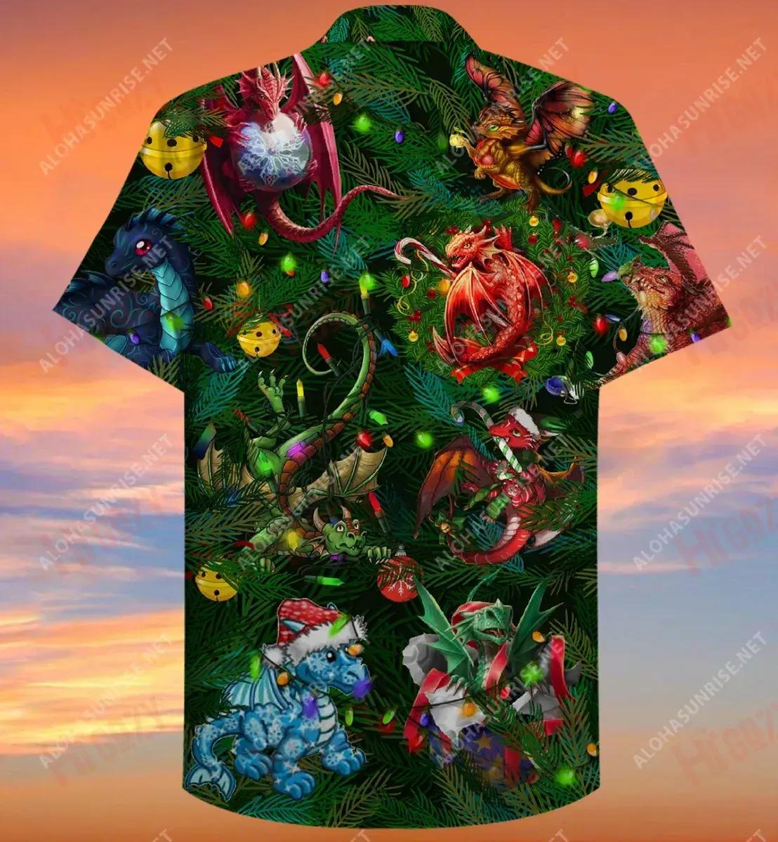 Is Ainmhithe Spioradálta iad Dragons Léine Gearr Haváís Caitheamh aimsire Léinte Tropical Léinte Seanré Haváíais Léinte Greannmhar Haváis, Bronntanas Léine Haváís, Bronntanas Nollag