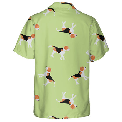 Beagle Dogs Isolated On Green Background Hawaiian Shirt, Hawaiian For Gift