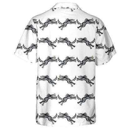 Cartoon Characters Big Grey Running Wolf Hawaiian Shirt, Hawaiian Shirt Gift, Christmas Gift