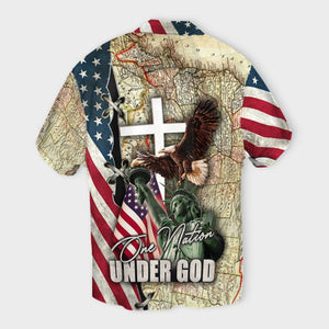 America One Nation Under God Hawaiian Shirt, Hawaiian For Gift