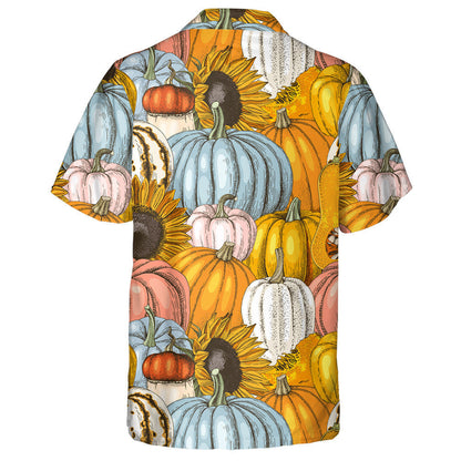 Pumpkin Láimhe Tarraingthe Agus Lusanna Gréine Patrún Oíche Shamhna Shona Léine Haváí, Bronntanas Léine Haváí, Bronntanas Nollag