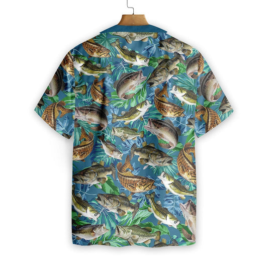 Go Fishing Bass Fish Seamless Design Hawaiian Shirt,Hawaiian Shirt Gift, Christmas Gift
