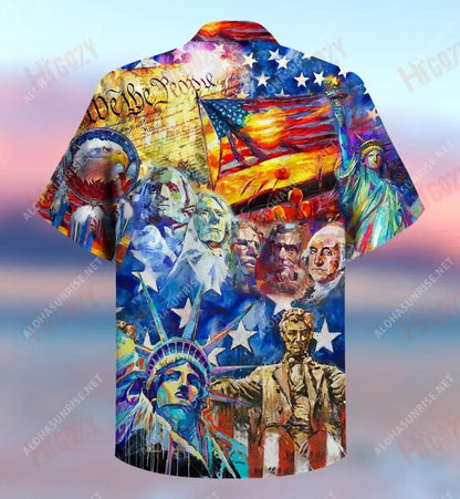 My Patriotic Heart Beats Red White And Blue Short Hawaiian Shirt Vacation Tropical Shirts Custom Hawaiian Shirts Hawaiian Shirt Pattern, Hawaiian Shirt Gift, Christmas Gift