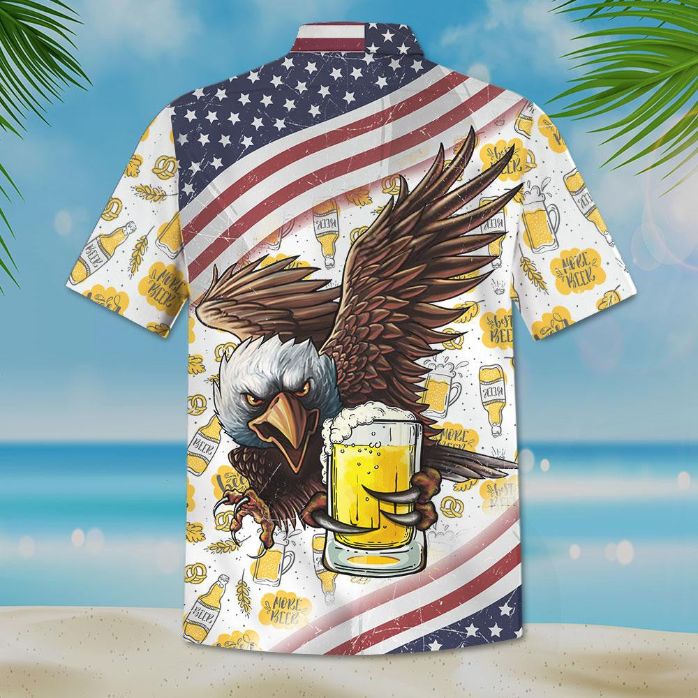 Eagle Glasses Tasty Beer Pattern Hawaiian Shirt,Hawaiian Shirt Gift, Christmas Gift