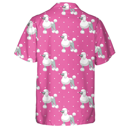 Standart White Poodle On Dot Pink Hawaiian Shirt,Hawaiian Shirt Gift, Christmas Gift