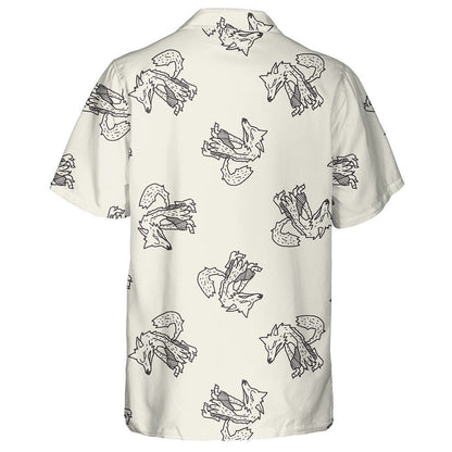 Werewolf Doodle On Light Grey Background Hawaiian Shirt, Hwaiian For Gift