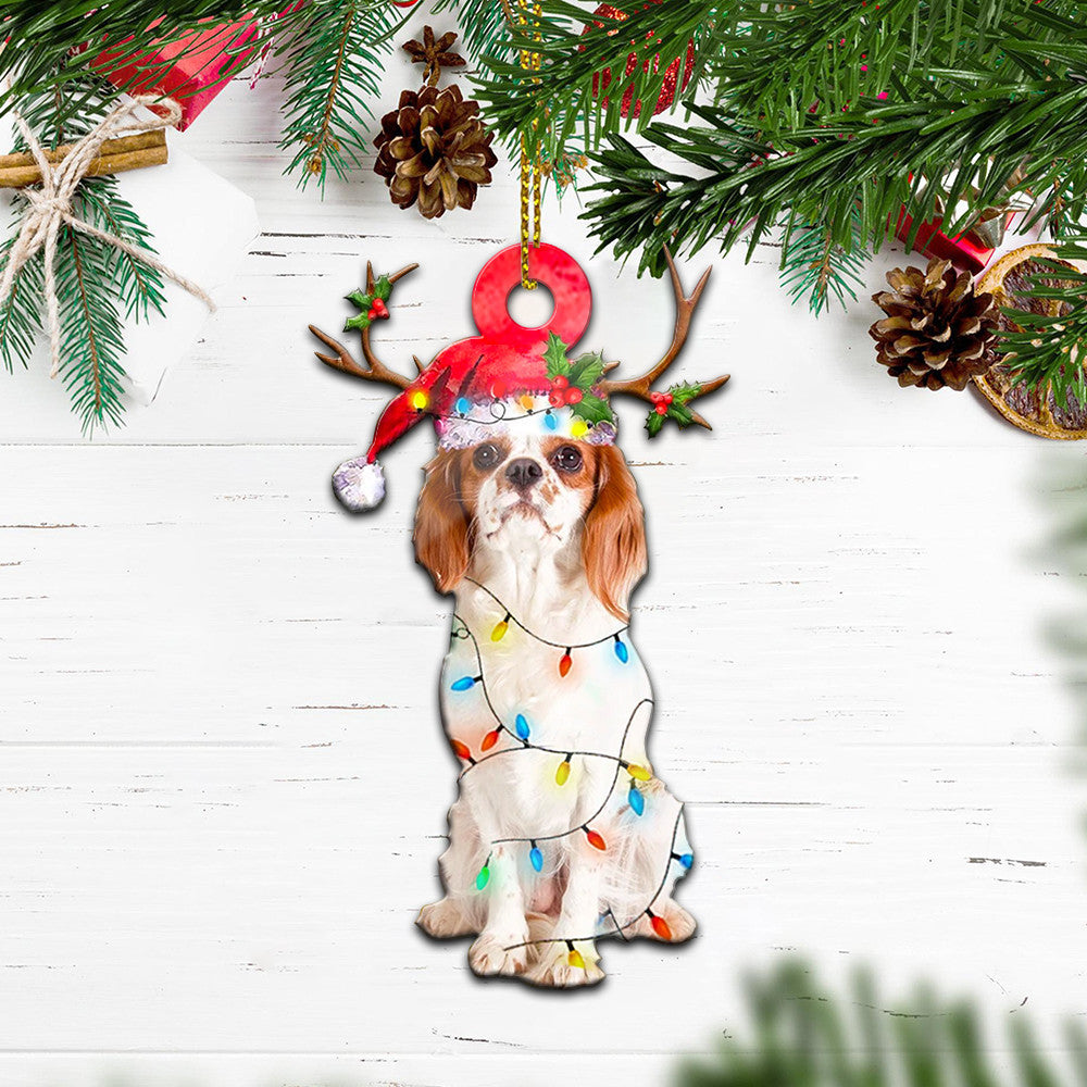 Ornáid Cruthúnas Soilse Nollag Cavalier King Charles Spaniels, Ornáid Nollag Shona, Bronntanas Nollag, Maisiú Nollag