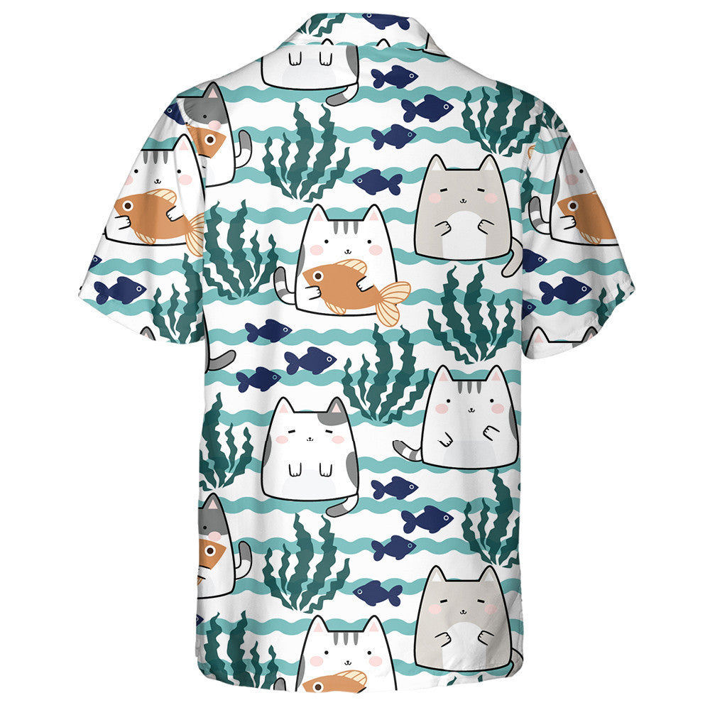 Cait gleoite Kawaii Agus Iasc Le Léine Haváis Tonn Fharraige, Bronntanas Léine Haváíais, Bronntanas Nollag