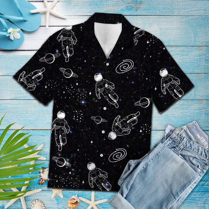 Amazing Astronaut Galaxy Black Theme Hawaiian Shirt, Hawaiian For Gift