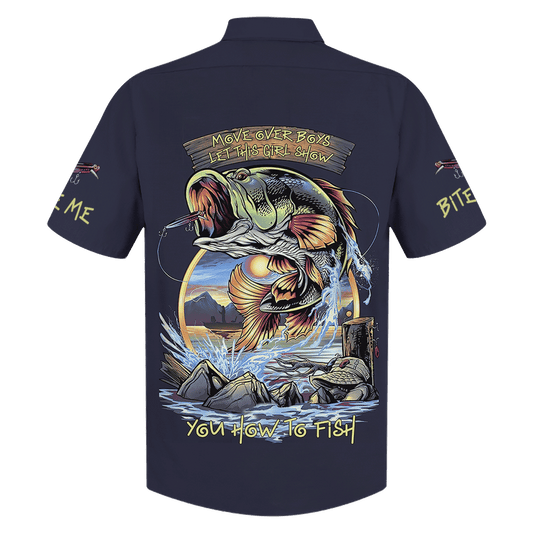 Fishing Fish On The Dark Design Hawaiian Shirt,Hawaiian Shirt Gift, Christmas Gift