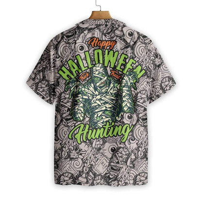 Happy Halloween The Mummy Hunting Background Hawaiian Shirt, Hawaiian For Gift