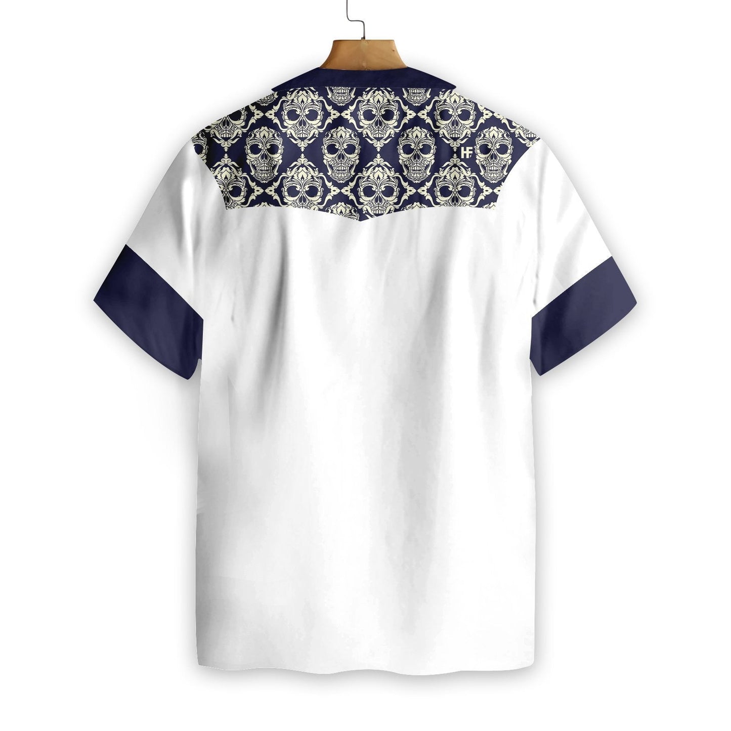 Patrún Gan uaim Cloigeann Ornáideach Dearadh Gorm Agus Bán Léine Haváís, Bronntanas Léine Haváís, Bronntanas Nollag