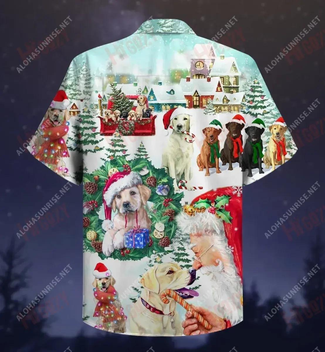 Labrador Retriever Nollag Unisex Léine Haváís Caitheamh aimsire Muinchille Gearr Na Léinte Haváís is Fearr Patrún Léine Haváís, Bronntanas Léine Haváís, Bronntanas Nollag